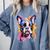 Boston Terrier Lover Pop Art Color Boston Terrier Dog For Men Women Girls Kids Comfort Colors Sweatshirt Blue Jean