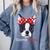 Boston Terrier Mom Bostie Women Girls Comfort Colors Sweatshirt Blue Jean