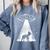 Boston Terrier Mom Dad Dog Alien UFO For Men Women Comfort Colors Sweatshirt Blue Jean