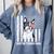 Boston Terrier Papa Cool Dog Lover USA American Flag Men Women Comfort Colors Sweatshirt Blue Jean