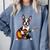 Boston Terrier Playing Guitar Boston Terrier Comfort Colors Sweatshirt Blue Jean