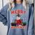 Boston Terrier Santa Claus Hat Merry Christmas Dog X-Mas Comfort Colors Sweatshirt Blue Jean