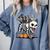 Boston Terrier Skeleton Mummy Witch Halloween Comfort Colors Sweatshirt Blue Jean