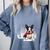Boston Terrier In The Snow Merry Christmas Winter Comfort Colors Sweatshirt Blue Jean