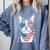 Boston Terrier USA Flag Sunglasses Patriotic 4th Of July Comfort Colors Sweatshirt Blue Jean