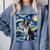 Boston Terrier Van Gogh Starry Night Comfort Colors Sweatshirt Blue Jean