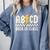 Boys Girls Teachers Rock Back To School ABCD Back In Class Comfort Colors Sweatshirt Blue Jean
