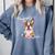 Brown Boston Terrier With Flowers And Feathers Comfort Colors Sweatshirt Blue Jean