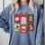 Christmas Teacher Stamps Comfort Colors Sweatshirt Blue Jean