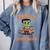 Cute Halloween Teacher Librarian Frankenstein Reading Books Comfort Colors Sweatshirt Blue Jean