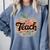 Cute Teacher With Apple Retro Teacher Kids Back To School Comfort Colors Sweatshirt Blue Jean Cute Teacher With Apple Retro Teacher Kids Back To School Comfort Colors Sweatshirt Blue Jean