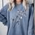Dandelion Boston Terrier Flower Floral Bostie Tree Comfort Colors Sweatshirt Blue Jean