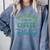 Disney This Teacher Runs On Coffee And Disney Gradient Logo Comfort Colors Sweatshirt Blue Jean