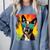 Dog Boston Terrier Hawaiian Comfort Colors Sweatshirt Blue Jean