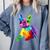 Dog Lover Boston Terrier Dog Colorful Boston Terrier Men Women Kids Comfort Colors Sweatshirt Blue Jean