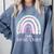 Early Headstart Cute Retro Rainbow Teachers Comfort Colors Sweatshirt Blue Jean