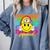 Field Trip Squad Groovy Field Day Smile Face Teacher Tie Dye Comfort Colors Sweatshirt Blue Jean