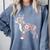Floral FLower Boston Terrier Mom Grandma Comfort Colors Sweatshirt Blue Jean