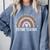 Future Teacher Kids Youth Girls Leopard Rainbow Women Comfort Colors Sweatshirt Blue Jean