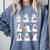 Ghost Reading Teacher Halloween Costume Librarian Book Lover Comfort Colors Sweatshirt Blue Jean