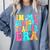 In My Glowing Teacher Era Groovy Colorful Bright Comfort Colors Sweatshirt Blue Jean In My Glowing Teacher Era Groovy Colorful Bright Comfort Colors Sweatshirt Blue Jean
