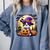 Halloween Boston Terrier Dog Breed With Jack O' Lantern Art Comfort Colors Sweatshirt Blue Jean