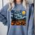 Halloween Pumpkin Starry Night Van Gogh Art Teacher Comfort Colors Sweatshirt Blue Jean