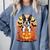 Halloween Retro Boston Terrier Comfort Colors Sweatshirt Blue Jean