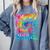 Happy 100th Day Of School Teacher Student 100 Days Tie Dye Men Women Kids Comfort Colors Sweatshirt Blue Jean