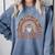 Happy Fri-Yay Friday Lovers Fun Teacher Leopard Rainbow Men Women Girls Kids Comfort Colors Sweatshirt Blue Jean