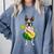 Hawaiian Boston Terrier Dog Pineapple Ukulele Summer For Men Women Girls Kids Comfort Colors Sweatshirt Blue Jean