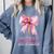 I'm Literally Just a Teacher Pencil Coquette Bow School Comfort Colors Sweatshirt Blue Jean