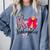 K Is For Kindergarten Teacher Coquette Bow Back To School Comfort Colors Sweatshirt Blue Jean