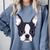 Kids Boston Terrier Dog For Women And Girls Comfort Colors Sweatshirt Blue Jean