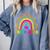 Kindergarten Rainbow Girls Boys Teacher First Day Of School Comfort Colors Sweatshirt Blue Jean