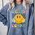 Let's Learn Today Smile Face Back To School For Teacher Kids Comfort Colors Sweatshirt Blue Jean
