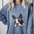 Love Is Boston Terrier Bostie Comfort Colors Sweatshirt Blue Jean