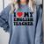 I Love My English Teacher Heart English Language Teachers For Men Women Kids Comfort Colors Sweatshirt Blue Jean