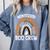 Montessori Teacher Halloween Boo Rainbow Leopard Halloween Comfort Colors Sweatshirt Blue Jean