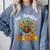 One Thankful Teacher Thanksgiving Turkey Cute Crayon Pencil Comfort Colors Sweatshirt Blue Jean