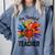 One Thankful Teacher Thanksgiving TurkeyCute Pencil Comfort Colors Sweatshirt Blue Jean