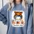 One Thankful Teacher's Aide Messy Bun Thanksgiving Fall Comfort Colors Sweatshirt Blue Jean