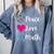 Peace Love Math Maths Teacher Pi Symbol Men Women Comfort Colors Sweatshirt Blue Jean