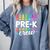 Pre-K Crew Teacher Team Squad Hello Back School Graduation Comfort Colors Sweatshirt Blue Jean