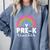 Pre-K Teacher Cute Pre Kindergarten For Teachers Rainbow For Men Women Kids Comfort Colors Sweatshirt Blue Jean Pre-K Teacher Cute Pre Kindergarten For Teachers Rainbow For Men Women Kids Comfort Colors Sweatshirt Blue Jean