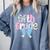 Preppy Fifth Grade Teacher Blue Floral Coquette Pencil Bow Comfort Colors Sweatshirt Blue Jean