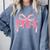 Preppy Pre k Back To School Pre-k Teachers Girls Cute Bow Comfort Colors Sweatshirt Blue Jean
