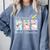 Preppy Silly Teacher Goose Build Character Back To School Comfort Colors Sweatshirt Blue Jean