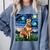 Red Heeler Starry Night Cattle Dog Colorful Art By Aja For Men Women Girls Kids Comfort Colors Sweatshirt Blue Jean