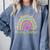 Retired Teacher Rainbow Comfort Colors Sweatshirt Blue Jean Retired Teacher Rainbow Comfort Colors Sweatshirt Blue Jean